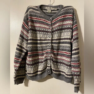 Vintage Eddie Bauer Button Front 100% Cotton Cardigan Size Small